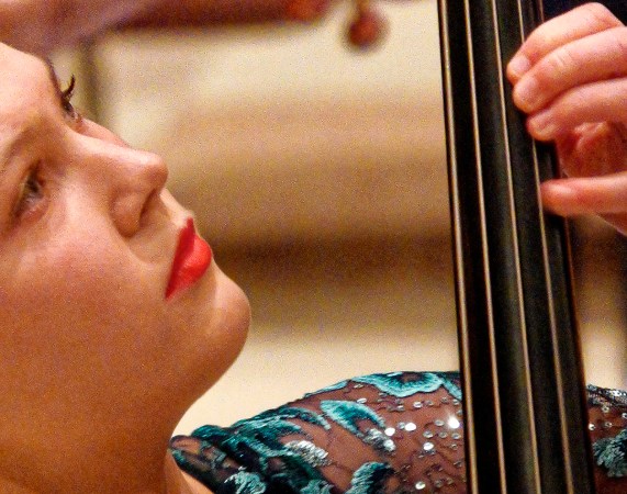 Bassist Maggie Carter performing with Portland Chamber Orchestra in 2023. Photo by Cantrell.