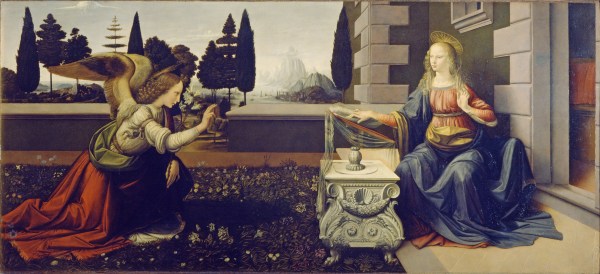 Leonardo DaVinci's "Annunciation," c. 1472.