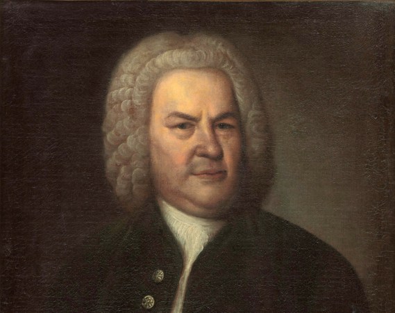 Johann Sebastian Bach, in the famous Elias Gottlob Haussmann portrait c. 1746.