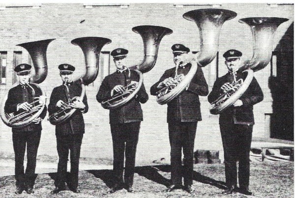 A picture of Sousa’s sousaphone section, c. 1923. From Paul Bierley’s book “The Incredible Band of John Philip Sousa,” by way of Sousaphone blogger Dave Detweiler. Not pictured: March Fourth Marching Band’s Sousaphonist (because they don’t have one).