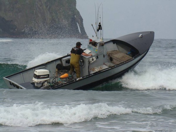 Modern dory boats retain the flat bottom, but have a squared stern to accommodate an outboard motor. Pacific City’s 60th annual Dory Days is July 19-21. Photo courtesy: Pacific City Dorymen’s Association