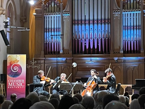 Goldmund Quaret at The Old Church for Chamber Music Northwest. Photo by Nicole Lane.