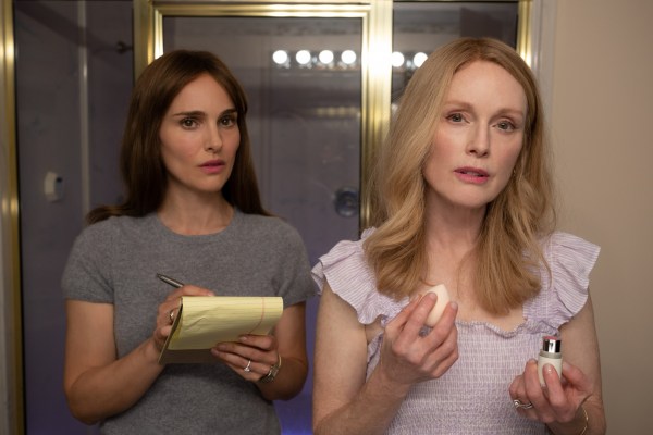 (Left to right) Natalie Portman as Elizabeth Berry and Julianne Moore as Gracie Atherton-Yoo in "May December."