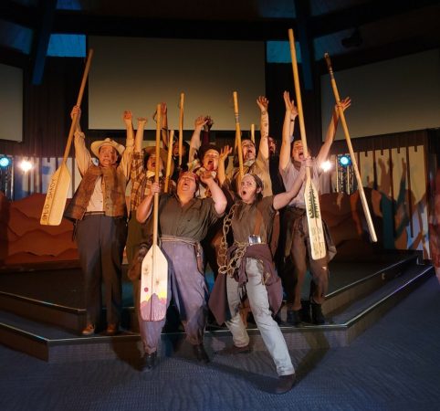 Gather Repertory Theatre's second production, "Men on Boats," was a comedy in which a cast of women, non-binary, and trans actors portrayed 10 men going down the Colorado River in the 1800s. Photo courtesy: Gather Repertory Theatre