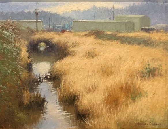 "Doyle Thorne's Ditch" by Michael Gibbons (oil, 1987)