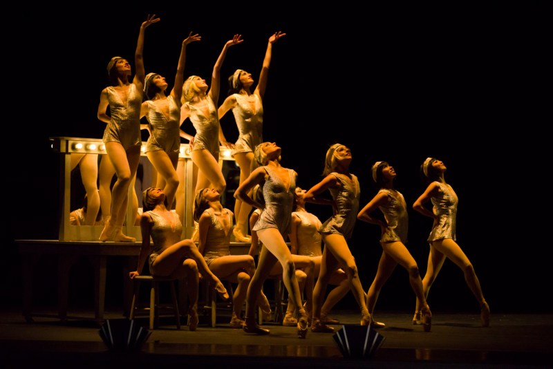 The OBT dancers in Dani Rowe's "Wooden Dimes," a joyful journey to the world of 1920's chorus lines and glitzy show business.  Photo: Blaine Truitt Covert.