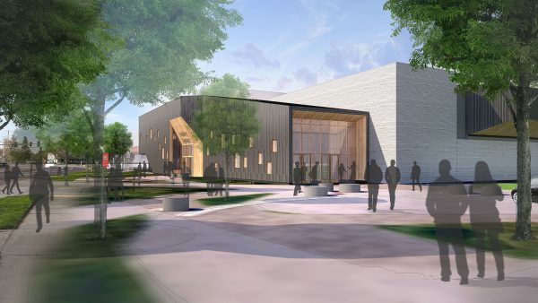 PRAx isn’t meant to compete with other programs at different universities, but to create a new type of space where students could use the arts to support their educational mission. Artist's rendering courtesy of the Patricia Valian Reser Center for the Creative Arts.