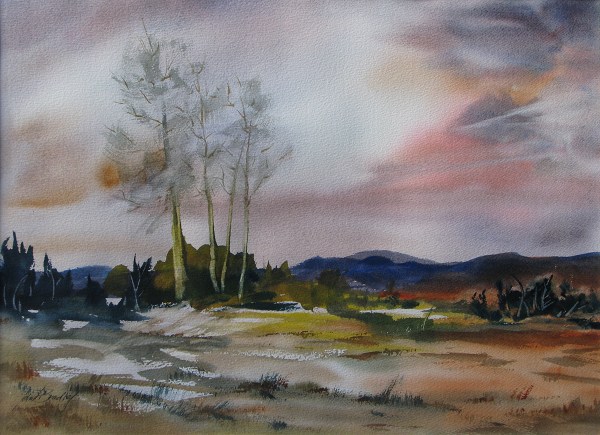 "Painted Hills" watercolor by John Bradley of Waldport
