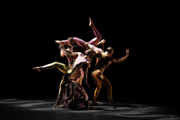 Company dancers perform "Sweet Purgatory," which was commissioned by the American Dance Festival for Pilobolus’s 20th anniversary in 1991. Photo by Grant Halverson.