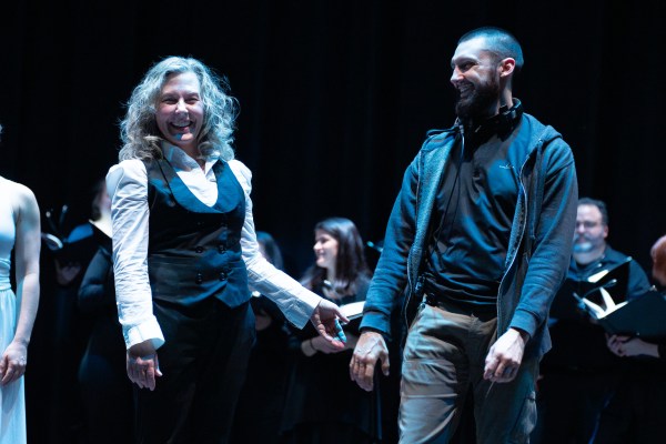 Dr. Alissa Deeter, artistic director of the Portland Symphonic Choir, and Samuel Hobbs, artistic director and choreographer, push/FOLD Dance Company. Photo: Holly Shaw.