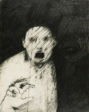 Things You Know But Cannot Explain by Rick Bartow (1979, graphite on paper, 24 by 19 inches)