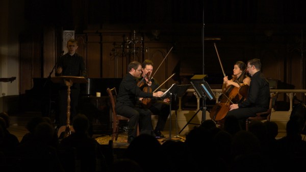 Micah Fletcher and Pyxis Quartet at The Old Church in 2018. Photo by Seth Nehill.