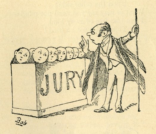 Illustration by W.S. Gilbert for "Now, Jurymen, hear my advice" from Gilbert and Sullivan's "Trial by Jury." Source: Wikimedia Commons