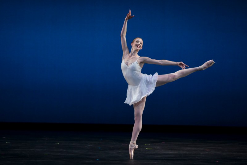 Jessica Lind strikes an arabesque in Ben Stevenson's "Three Preludes." Photo: Blaine Truitt Covert.
