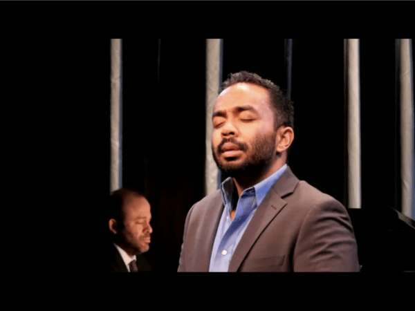 Tenor Martin Bakari sings in Portland Opera's Live from the Hampton Opera Series livestream.