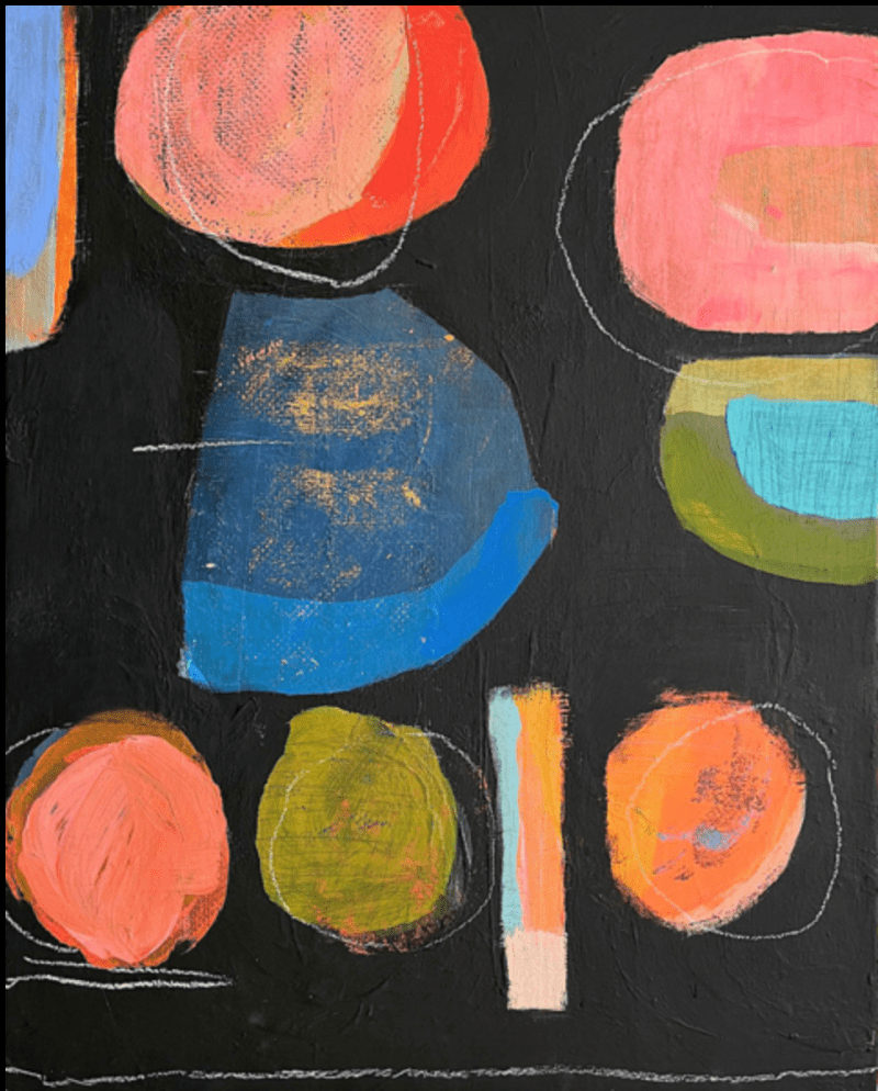 Multicolored abstract painting. Thérèse Murdza, "untitled 24-09" (2023). Photo: Thérèse Murdza